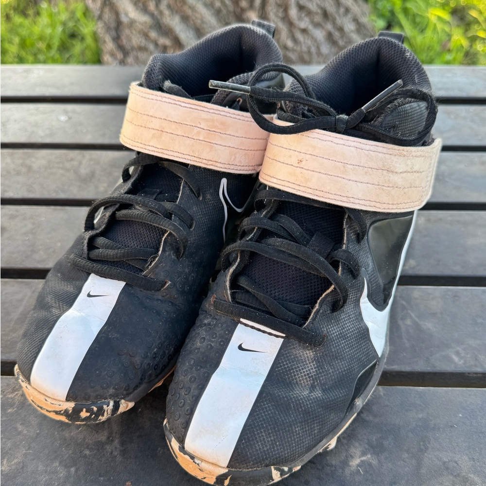 Nike Mike Trout Kids Black and White Baseball Cleats